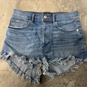 Express Blue Jean Shorts High-Waisted Distressed Look